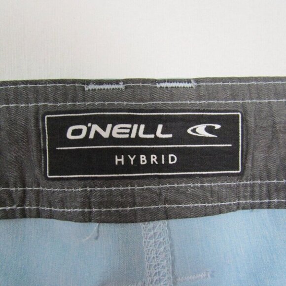 O'Neill Hybrid Light Blue Shorts Mens Size 38 Zip Pocket New Flaws Read - Picture 7 of 12
